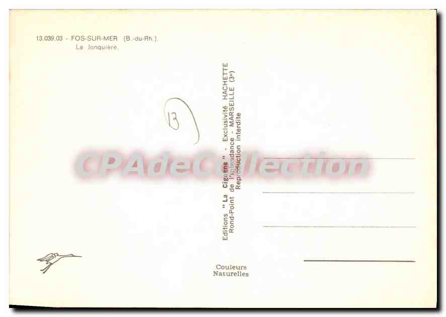 CPSM Fos Sur Mer La Jonquiere — Verso