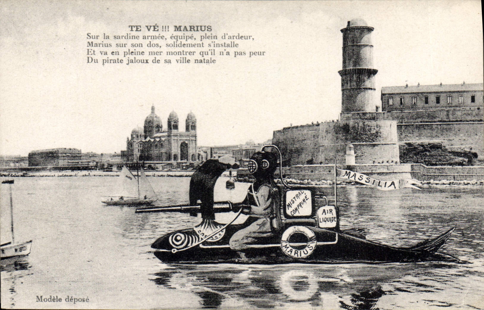 Marius — Tauchboot mit Flüssigsauerstoff — Modell angemeldet — Massilia