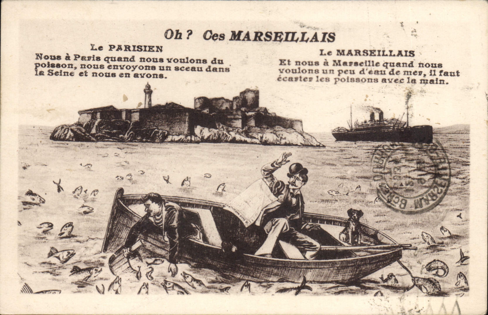 Paris/Marseille — Joute satirique entre Parisiens et Marseillais — éditeur Le Parisien, n° non visible