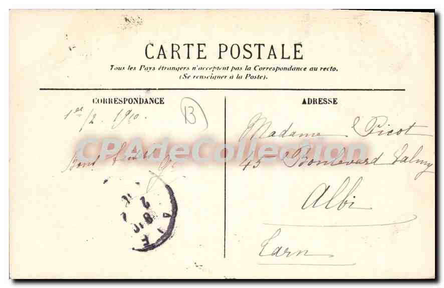 Marseille — Carrefour des Allées de Meilhan et des Capucines — Éd. L. C. P. (n°14) — Verso