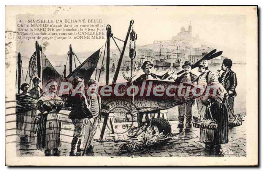Marseille, la « Chappé Belle » — scène portuaire avec poème — Éditions G. Gandini, n°4