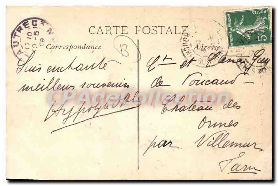 Hôtel Régina — Marseille — Éditeur EL, n° 151 — Verso