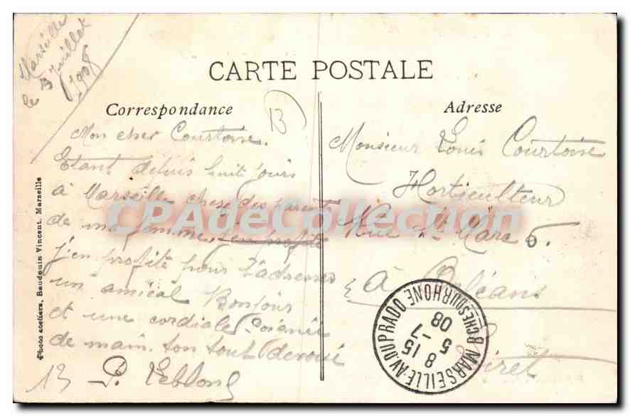 CPA Marseille Exposition Internationale D'Electricite Palais De I'Energie 1908 palais de l'énergie — Rückseite