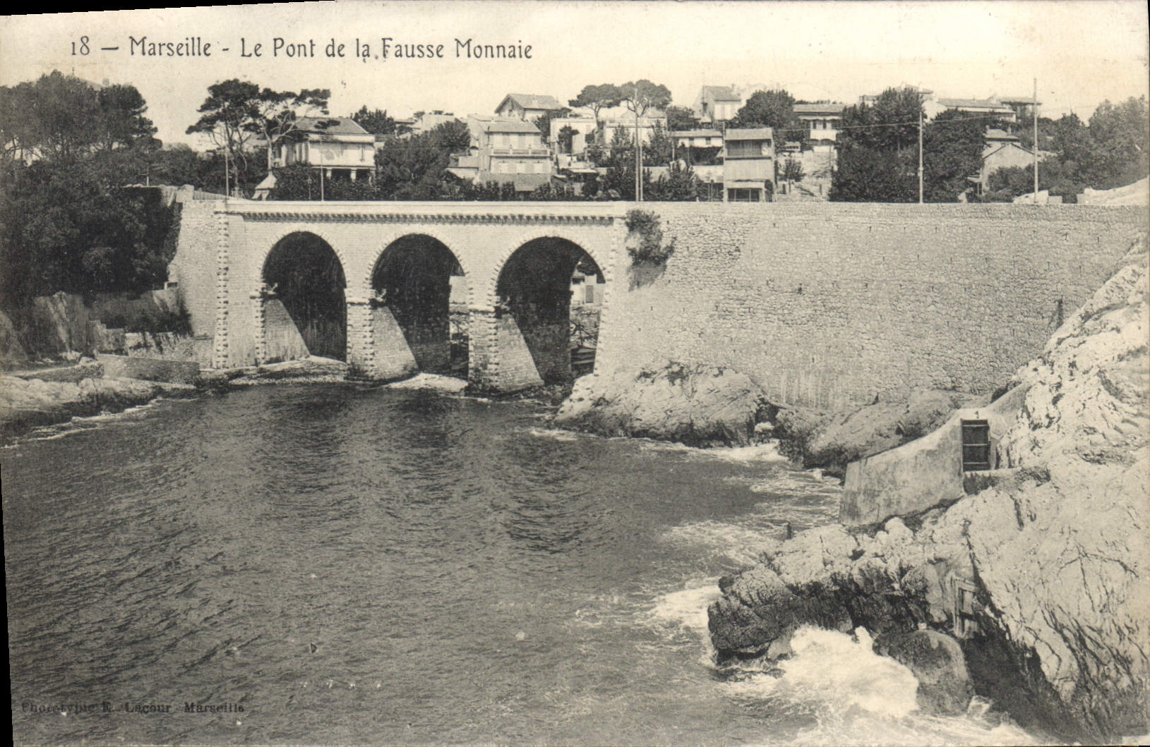 Marseille - Le Pont de la Fausse Monnaie — Phototypie E. Lacour, Marseille