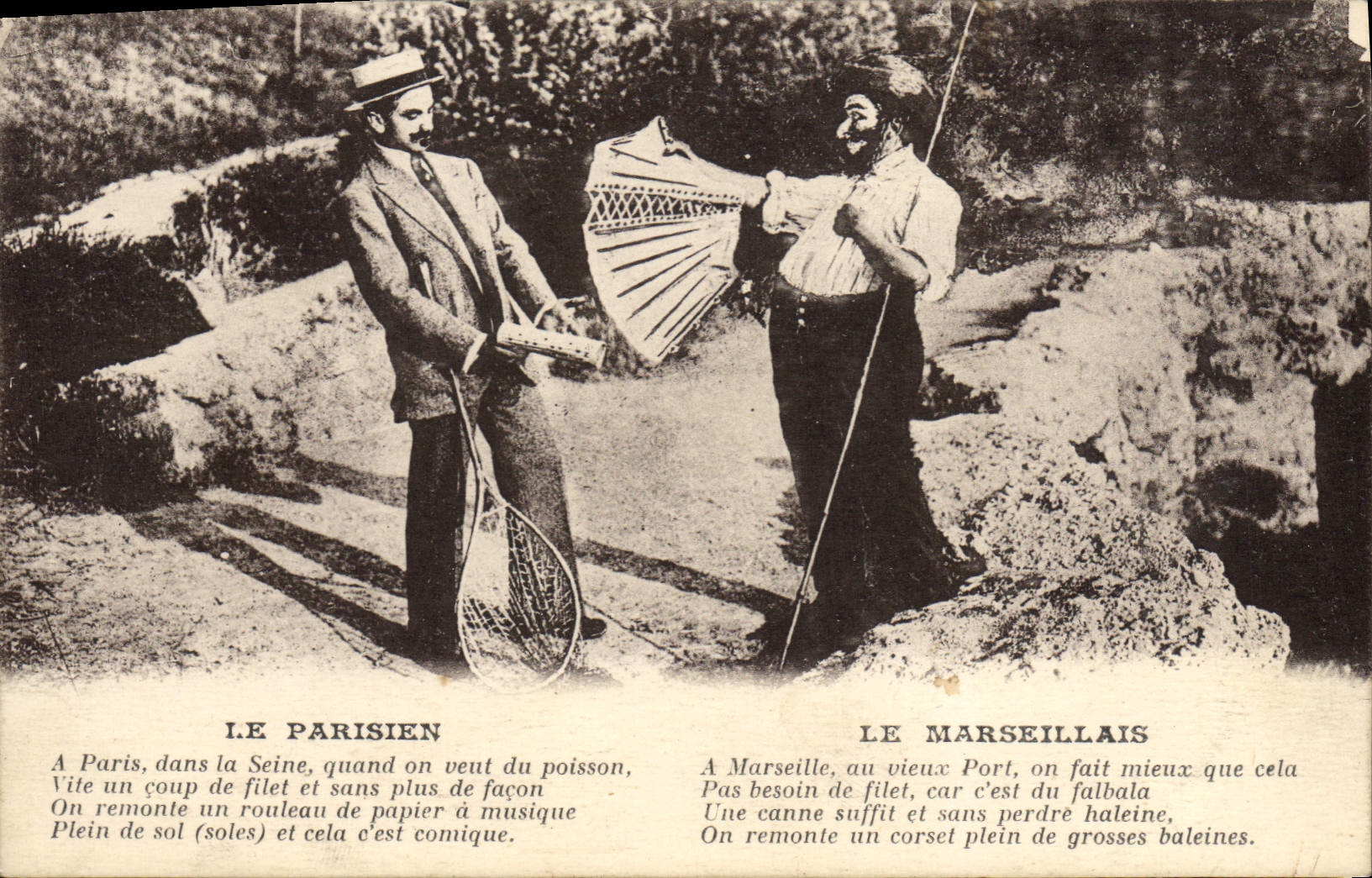 Le Parisien et le Marseillais — comparaison humoristique — éditeur non visible