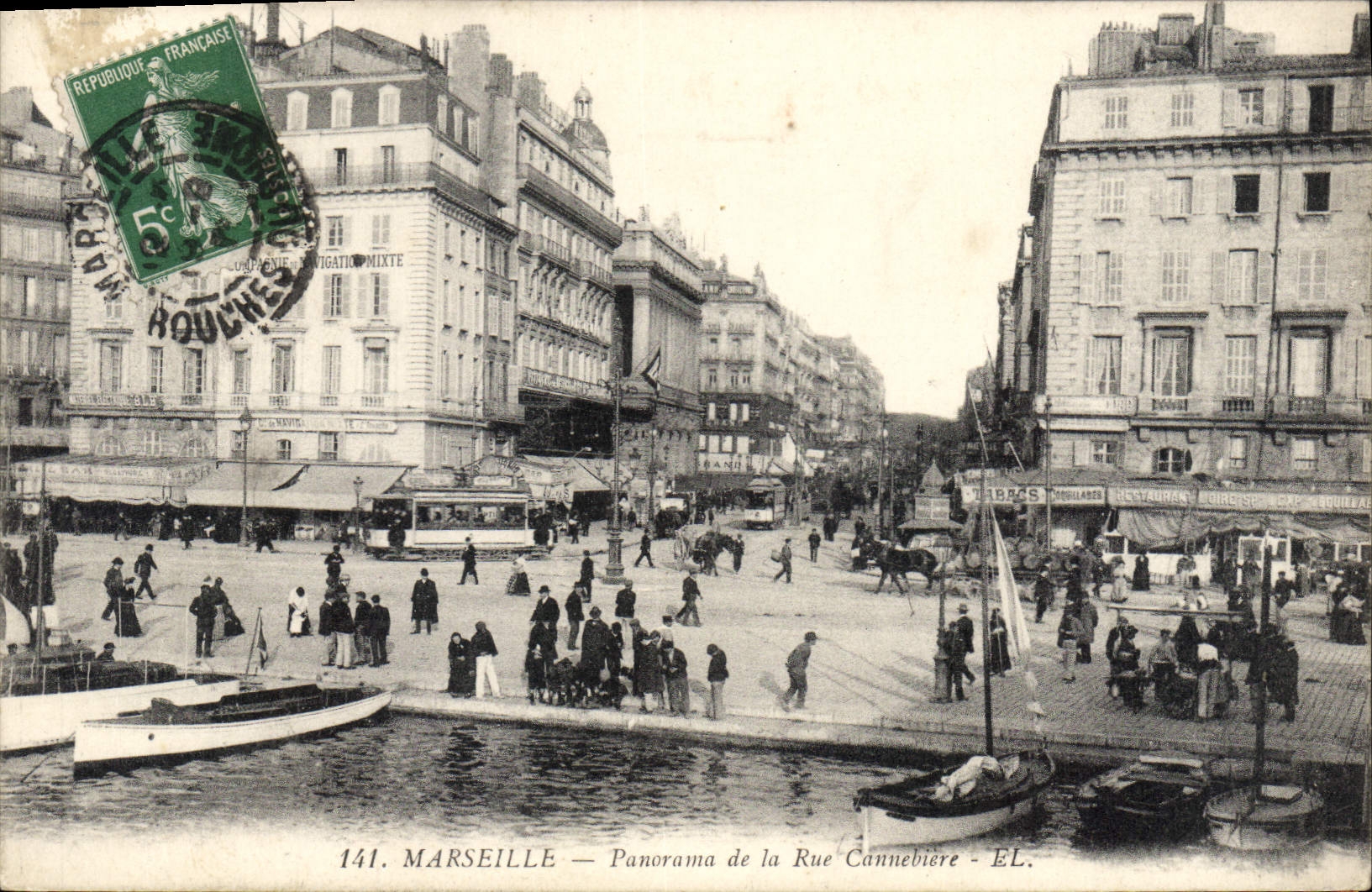 Marseille — Panorama de la Rue Cannebière — EL. n°141