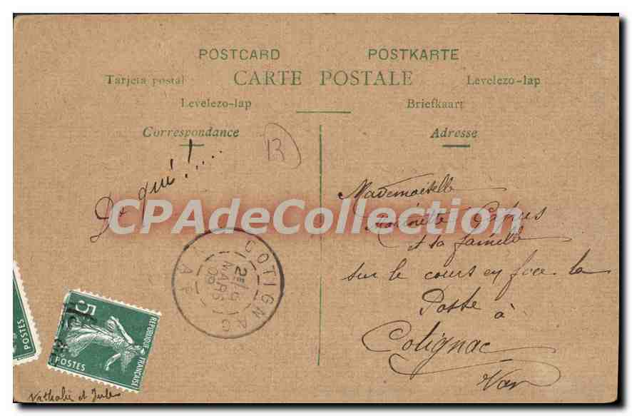 Un Baiser de Marseille — carte postale touristique — éditeur inconnu, n° de série non visible — Verso
