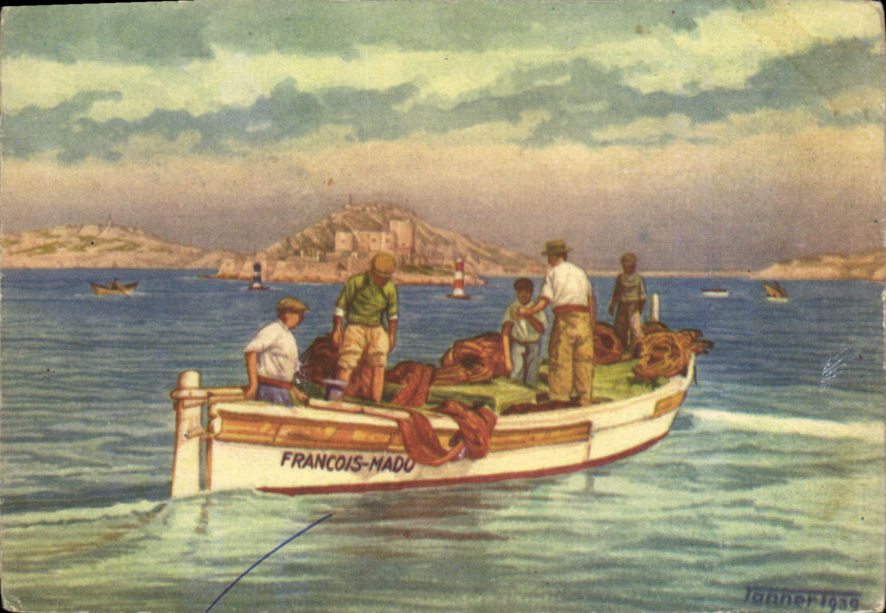Marseille : Sortie des pêcheurs — Le Château d'If — Igahner 1935