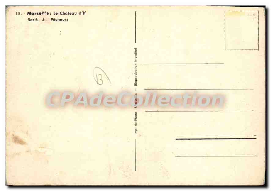 Marseille : Sortie des pêcheurs — Le Château d'If — Igahner 1935 — Reverso