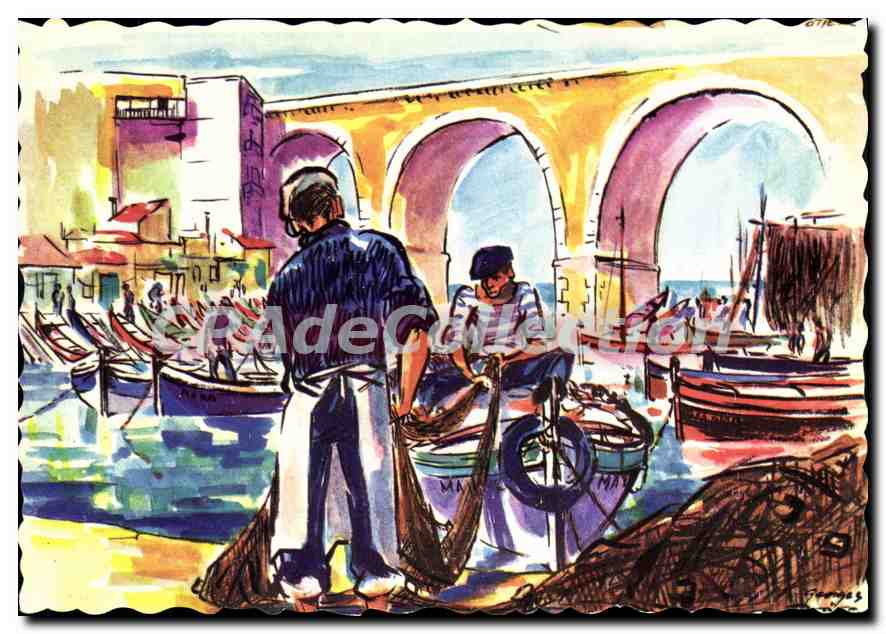 Pêcheurs au Vallon des Auffes — Marseille — Photo Expigue