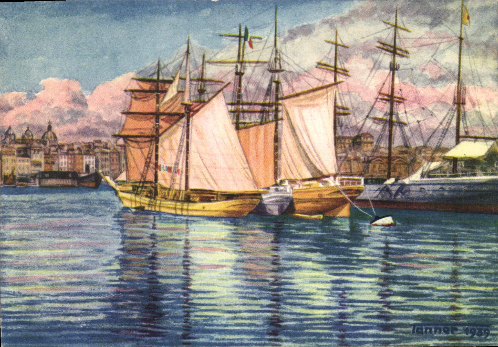 Marseille — Langoustiers dans le Vieux Port — Lanner 1939