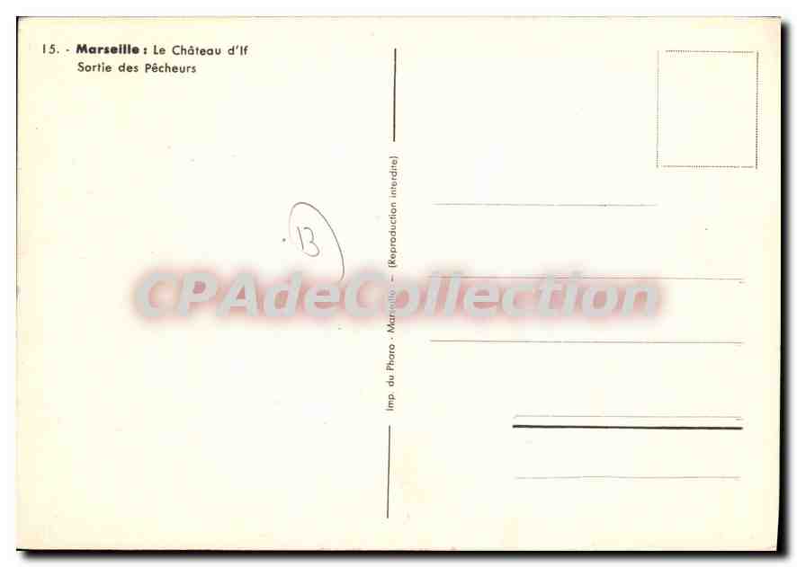 Marseille : Le Château d'If — Sortie des Pêcheurs — TANNER 1939 — Reverso