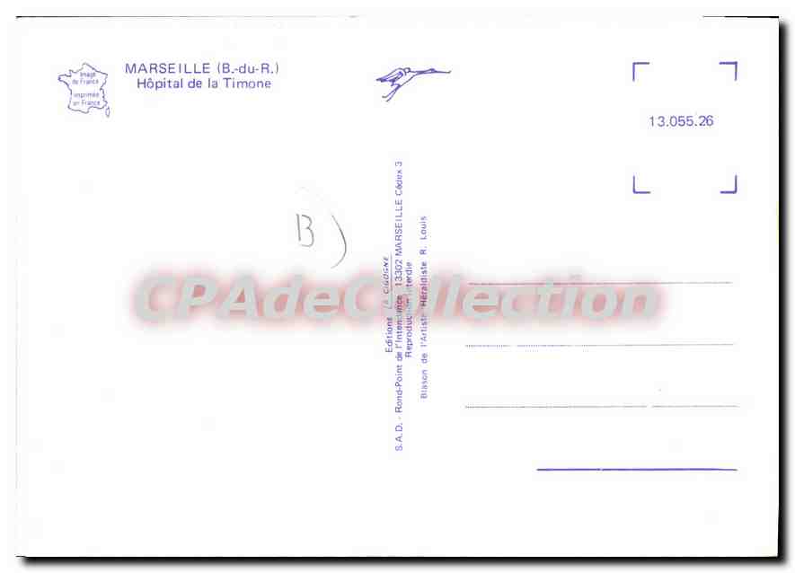 Krankenhaus de la Timone — Marseille — Edition S.A.D. Rond-Point de Marseille — Rückseite