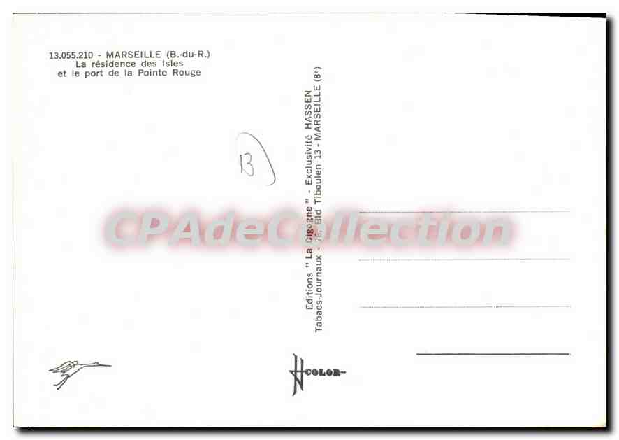 La Cigogne — La résidence des Isles et le port de la Pointe Rouge — Éditions "La Cigogne" — Verso