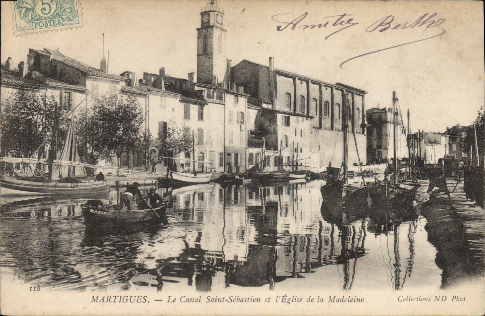 Martigues — Le Canal Saint-Sébastien et l'Église de la Madeleine — Collections ND Phot, n°118
