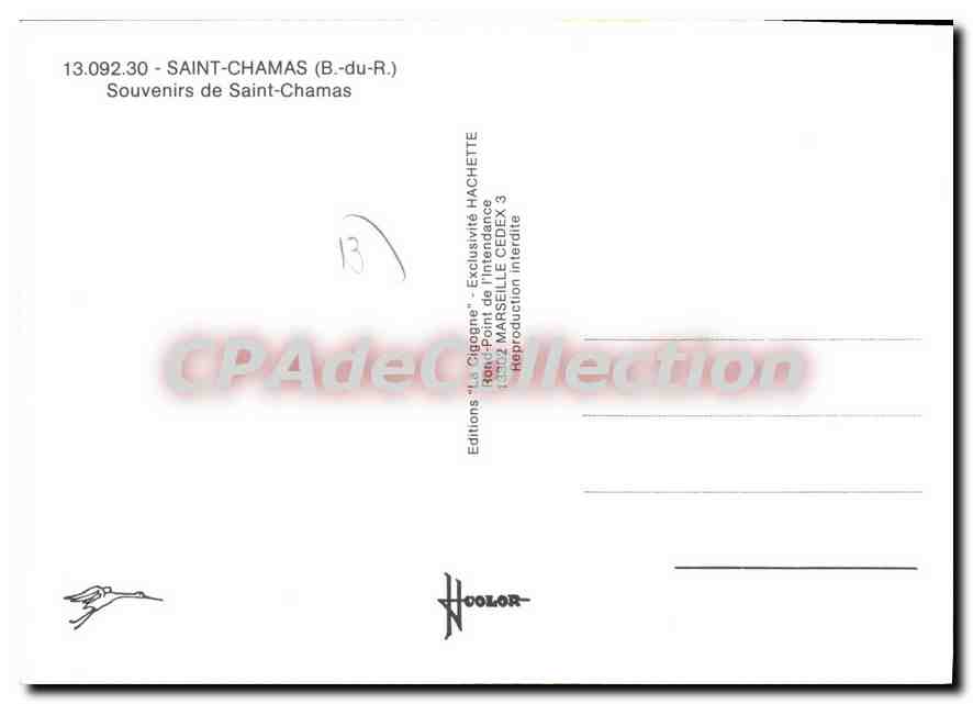 CPSM Saint Chamas En Provence souvenirs — Verso