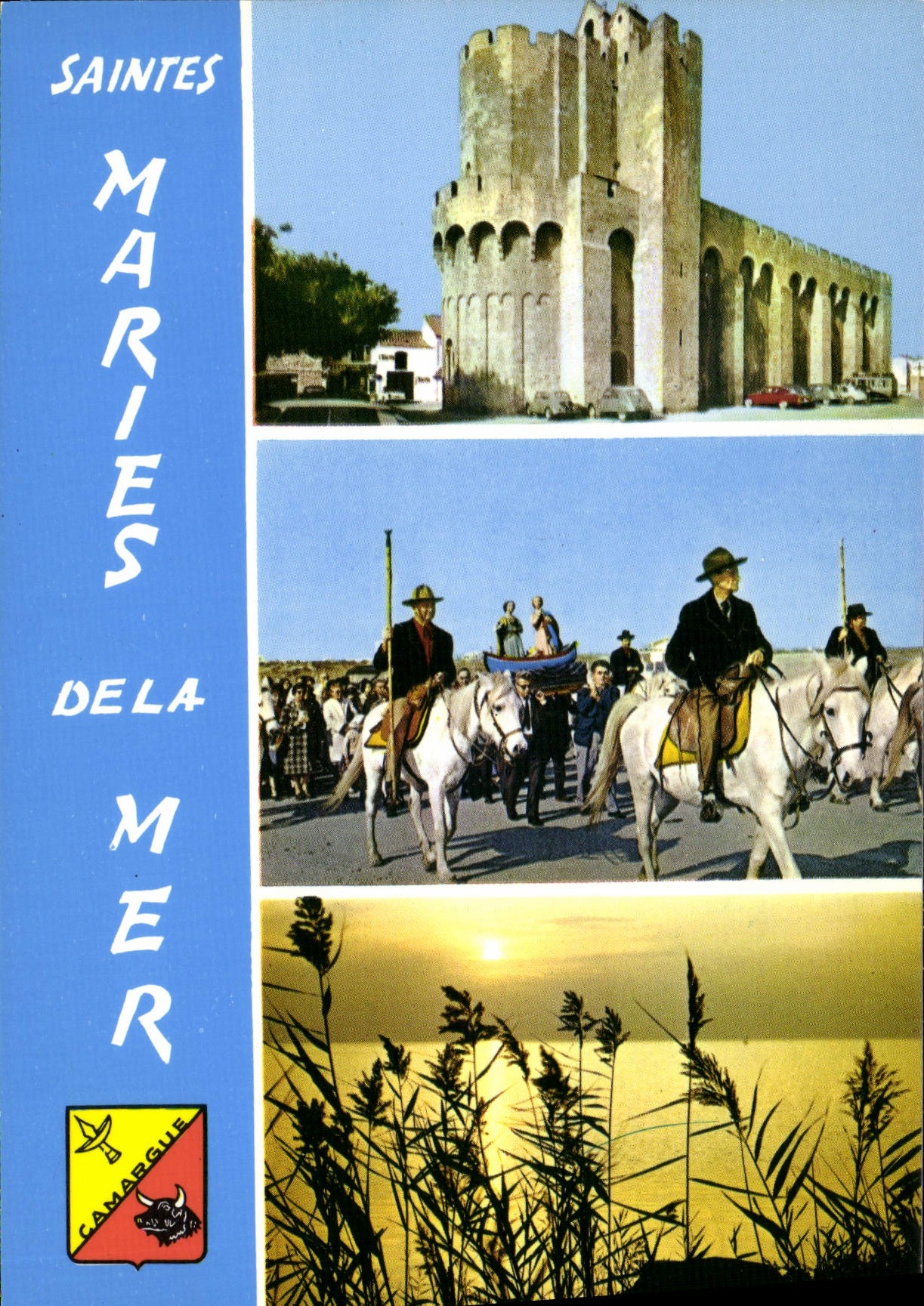Saintes-Maries-de-la-Mer — Église, procession, coucher de soleil — Camargue
