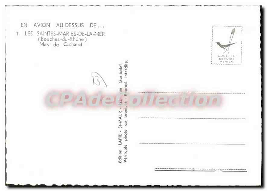 Les Saintes-Maries-de-la-Mer — Mas de Cacharel — Édition Lapie Service Aérien — Reverso