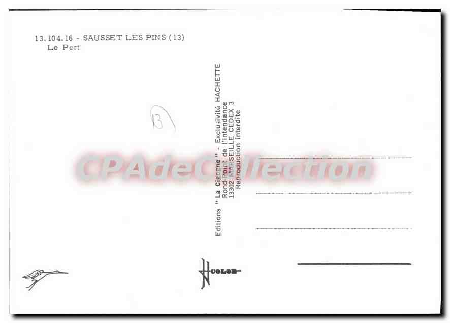 CPSM Sausset Les Pins Le Port — Verso