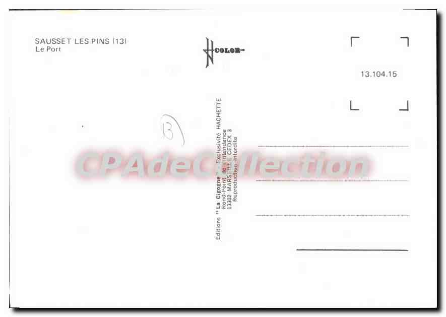 CPSM Sausset Les Pins Le Port — Verso