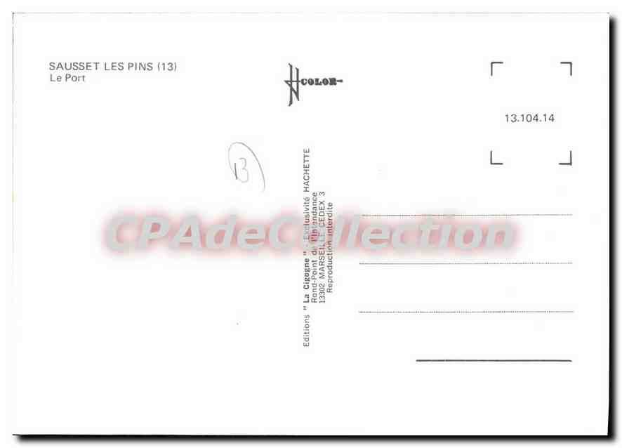CPSM Sausset Les Pins Le Port — Verso
