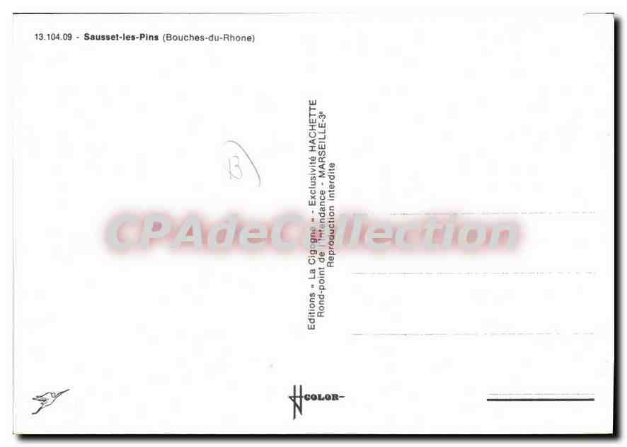 CPSM Sausset Les Pins — Verso