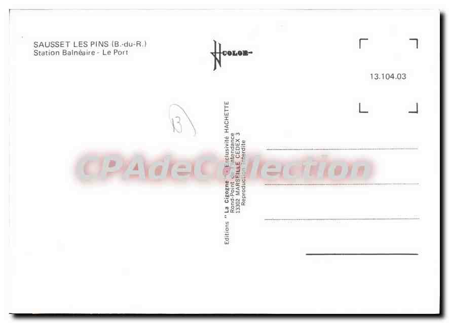CPSM Sausset Les Pins Station Balneaire Le Port — Verso