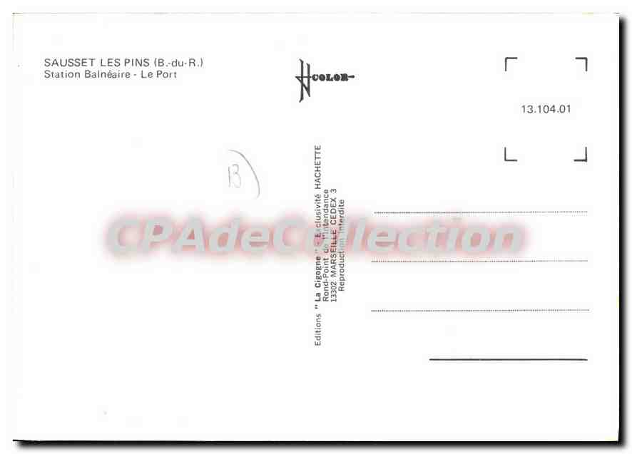 Sausset-les-Pins — Le Port — Éditions 'La Gorgone' Hachette — Achterkant