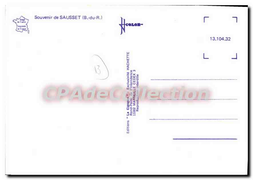 CPSM Souvenir De Sausset — Verso