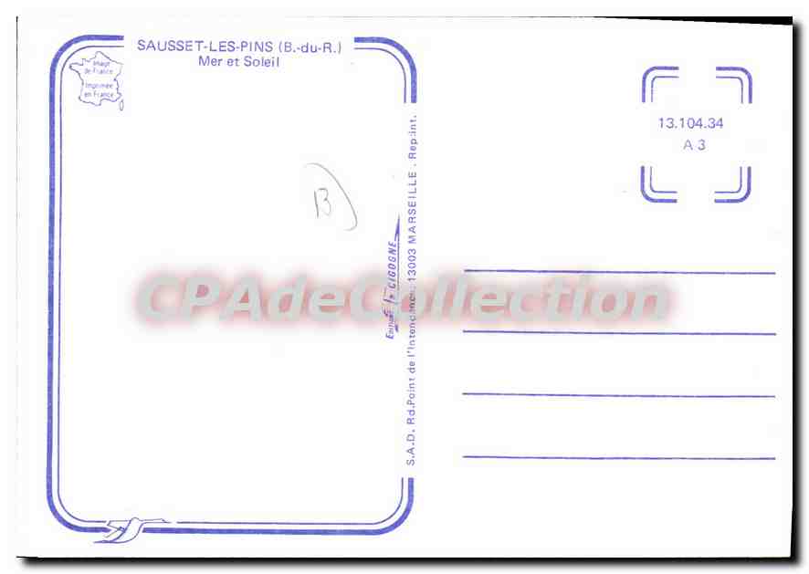 CPSM Sausset Les Pins Mer Et Soleil — Verso