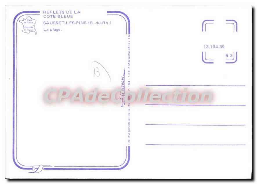 CPSM Sausset Les Pins La Plage — Verso