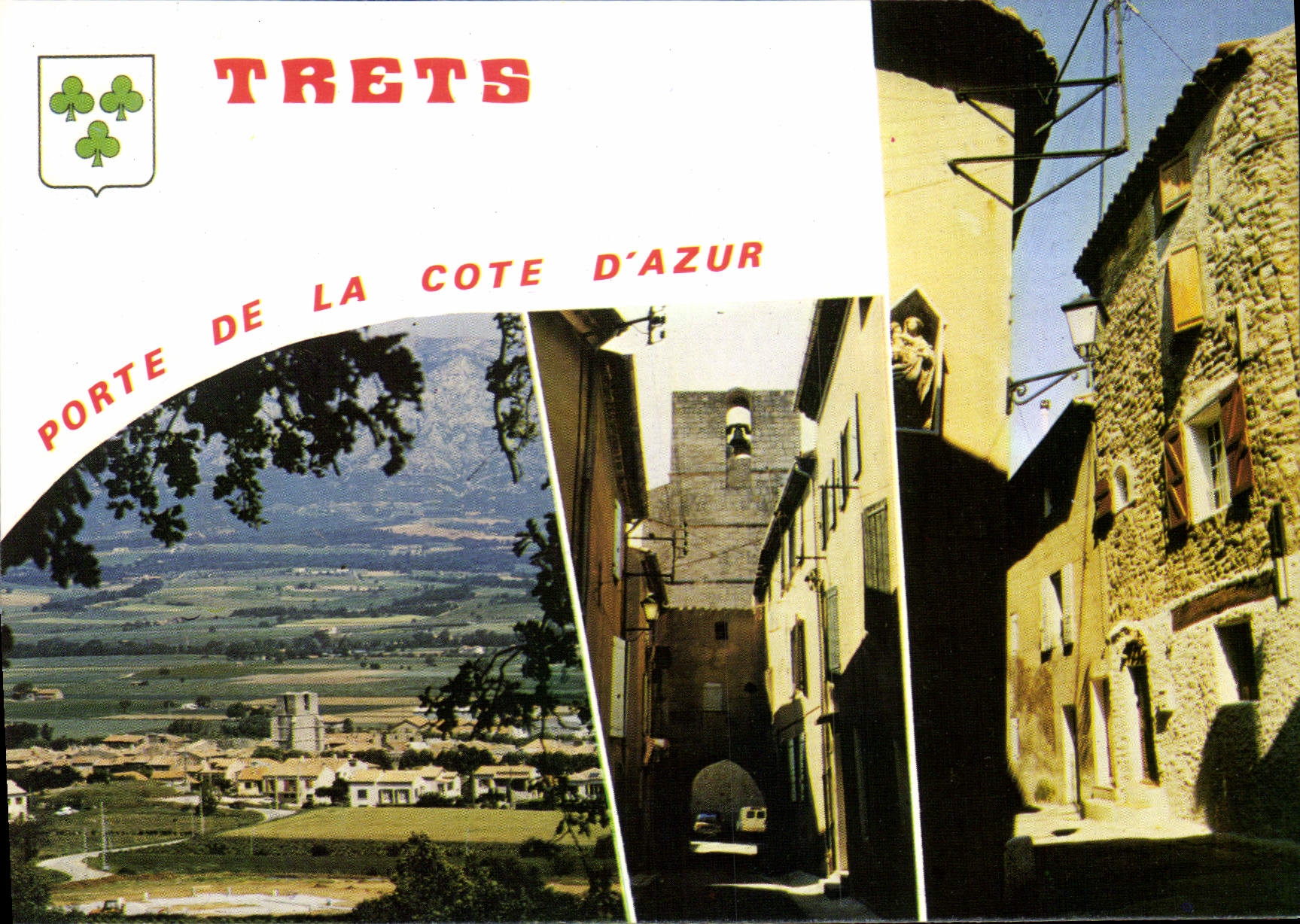 CPSM Trets Vue Generale L'Eglise Une Vieille Rue