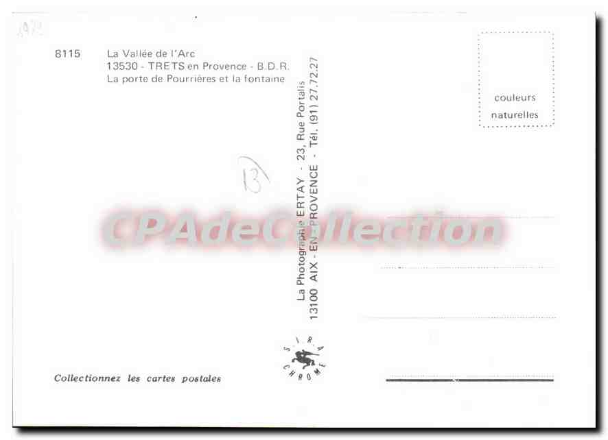 CPSM Trets En Provence La Porte De Pourrieres Et La Fontaine — Rückseite