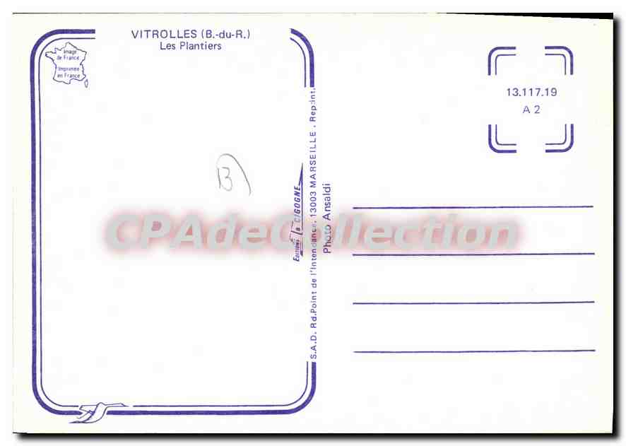 CPSM Vitrolles Les Plantiers — Verso