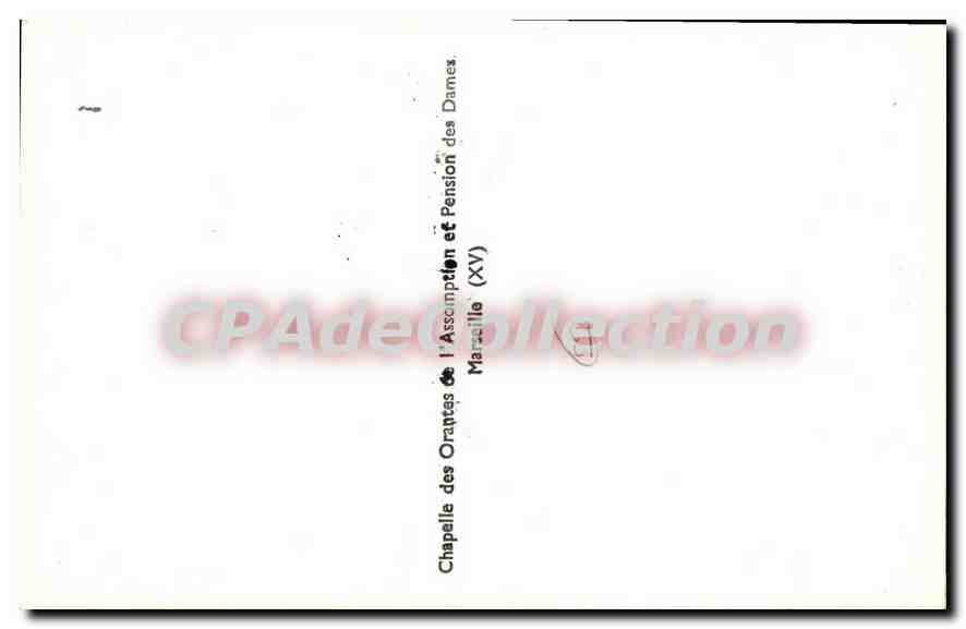 CPA chapelle des Orantes de l'Assomption et pension des dames Marseille — Verso