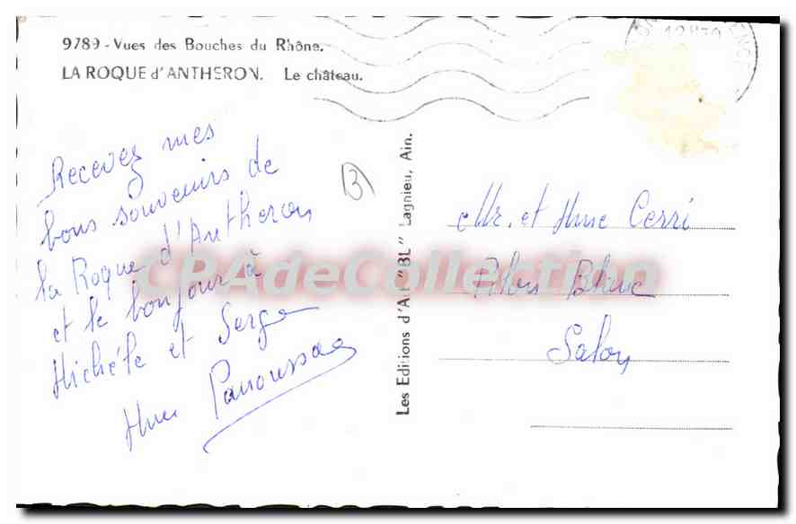 CPA La Roque D'Antheron Le Château — Verso