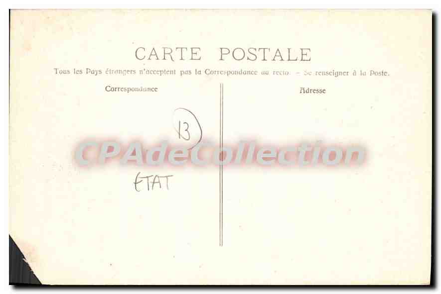 CPA Ollioules Cours Voltaire L'Eglise — Verso