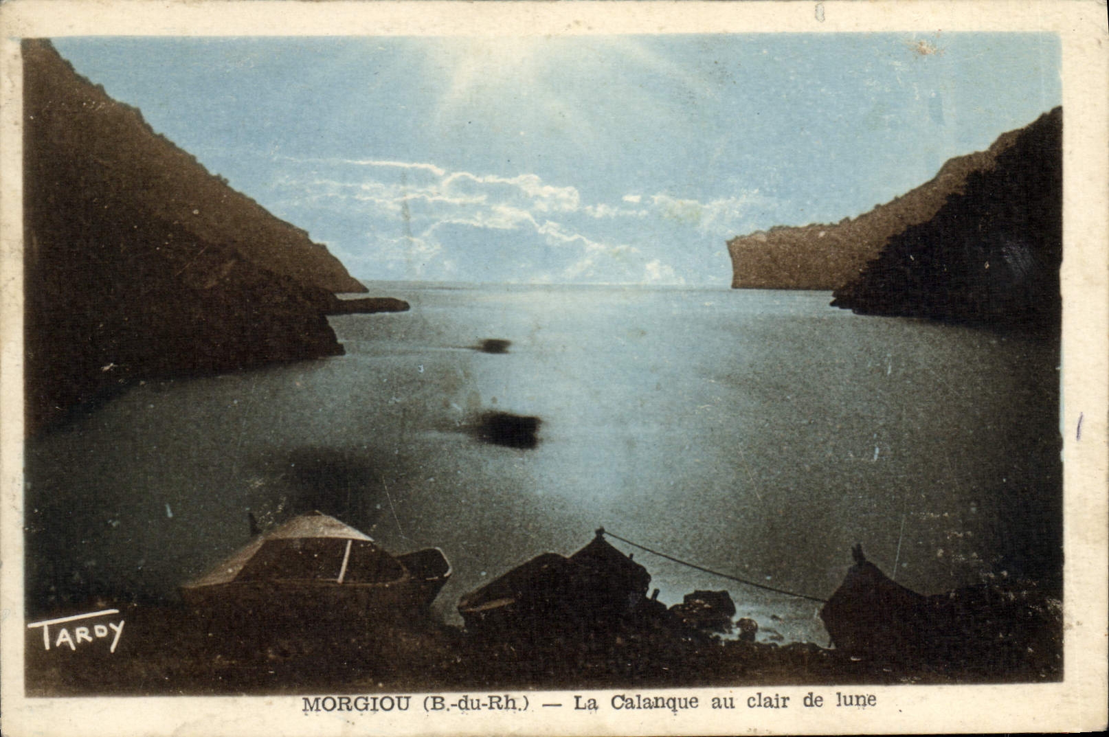Morgiou (B.-du-Rh.) — La Calanque au clair de lune — Tardy