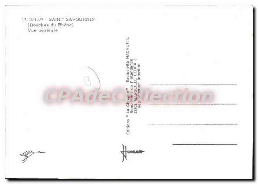 CPSM Saint Savournin Vue Generale — Verso
