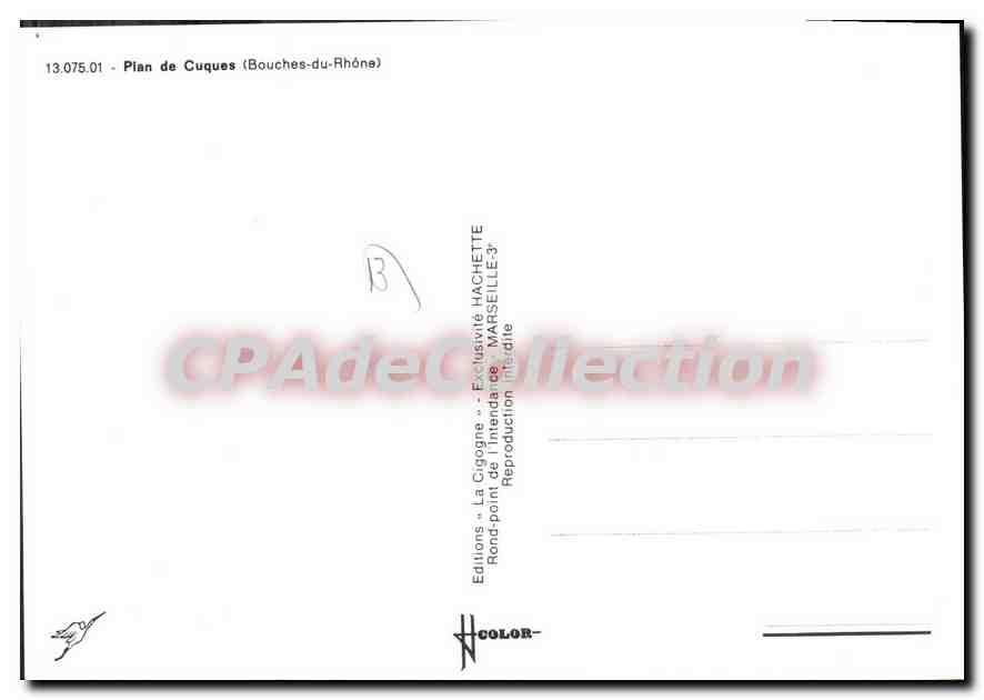 CPSM Plan De Cuques — Rückseite