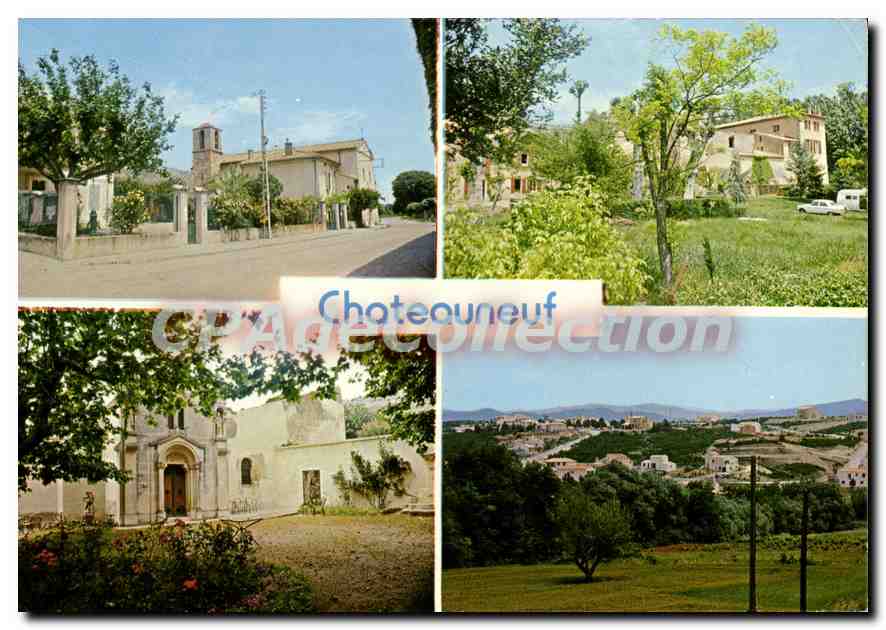 Châteauneuf-le-Rouge — Vue du village, château, chapelle et paysage — Éditions AGL, n° XN107