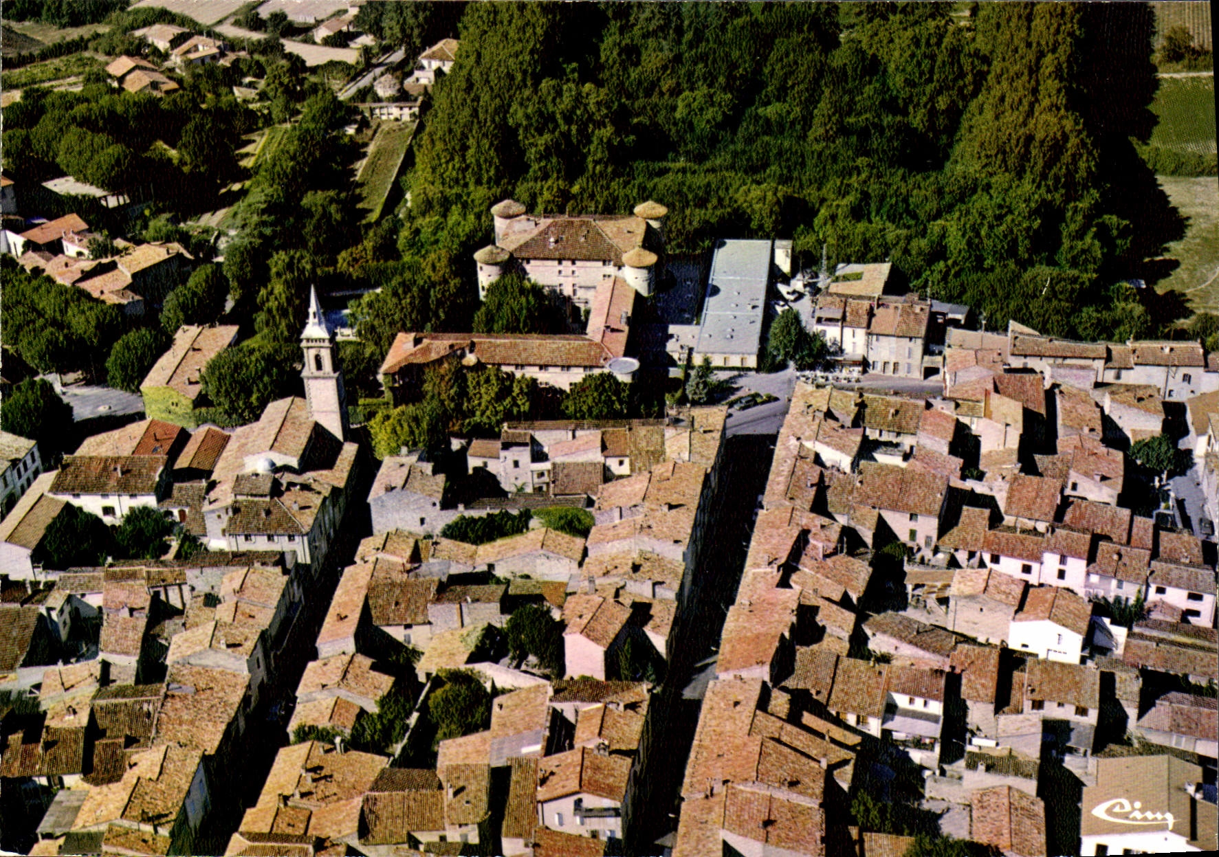 La Roque-d'Anthéron (B.-du-Rh.) — Vue aérienne, le château — Imprimeur Combier
