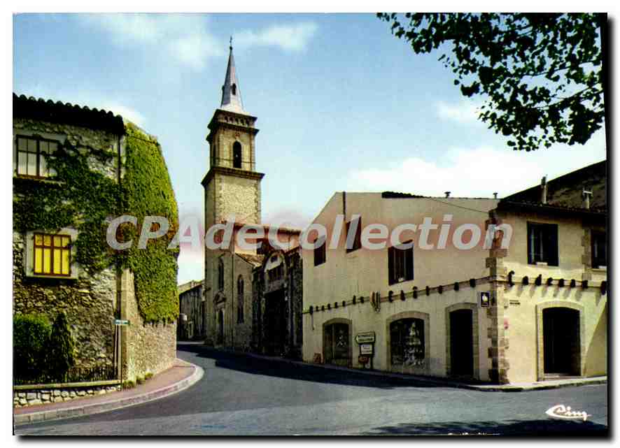 La Roque-d'Anthéron — L'église, carrefour Adam de Craponne — Imprimeur Combier, Mâcon