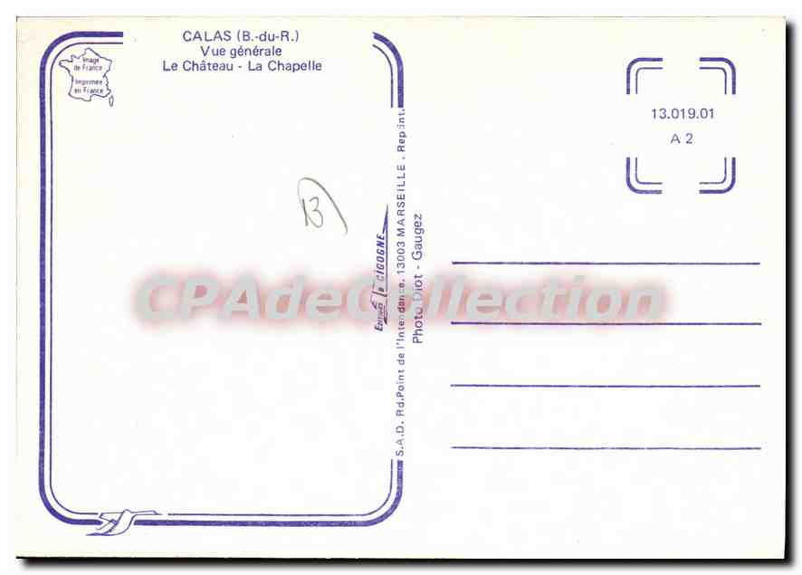 CPSM Calas Vue Generale Le Chateau La Chapelle — Verso
