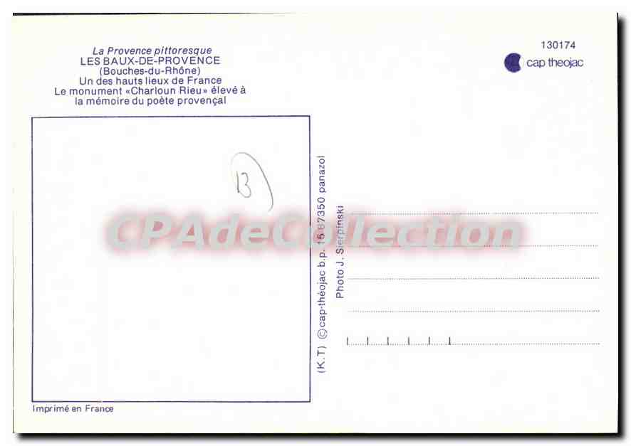 Les Baux-de-Provence — Monumento « Charloun Rieu » — cap theojac n°130174 — Reverso