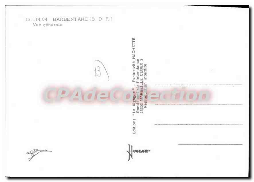 CPSM Barbentane Vue Generale — Verso