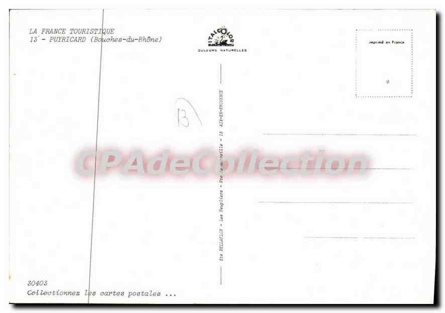 CPSM Puyricard — Verso