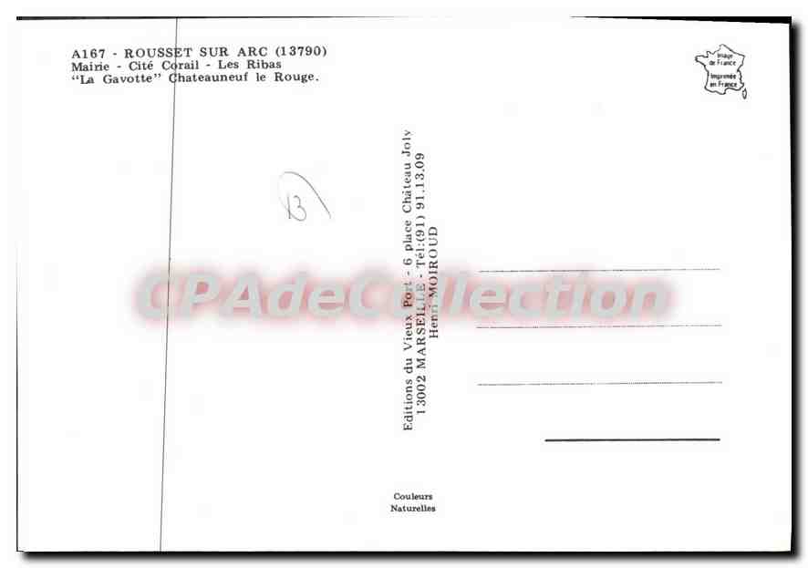 CPSM Rousset Sur Arc Mairie Cite Corail Les Ribas gavotte chateauneuf le rouge — Back