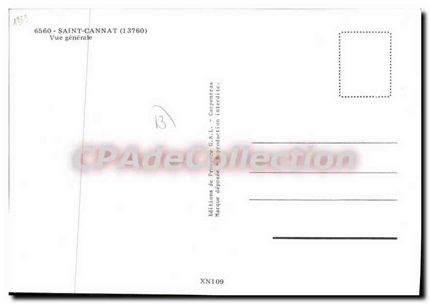 CPSM Saint Cannat Vue Generale — Verso