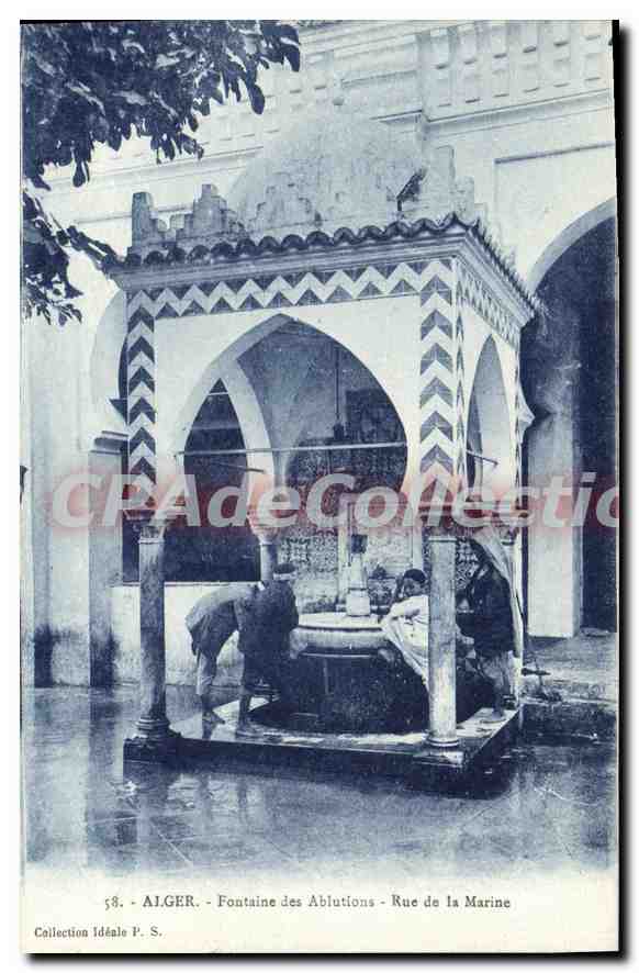 CPA Alger Fontaine Des Ablutions Rue De La Marine
